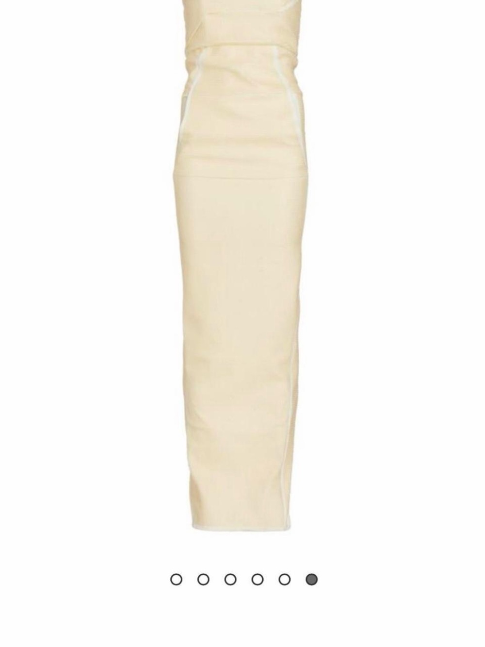 Rick Owens Cream High-Waist Midi Pencil Skirt